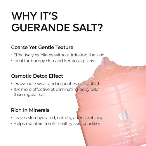 اسکراب بدن نمک دریایی گراند دکتر ملاکسین لایه بردار و روشن کننده پوست بدن Dr.Melaxin Guerande Sea Salt Perfume Body Scrub