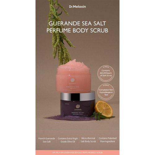 اسکراب بدن نمک دریایی گراند دکتر ملاکسین لایه بردار و روشن کننده پوست بدن Dr.Melaxin Guerande Sea Salt Perfume Body Scrub