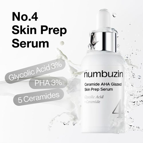 سرم لایه بردار و آبرسان سراماید شماره 4 نامبوزین Numbuzin No.4 Ceramide Aha Glazed Skin Prep Serum
