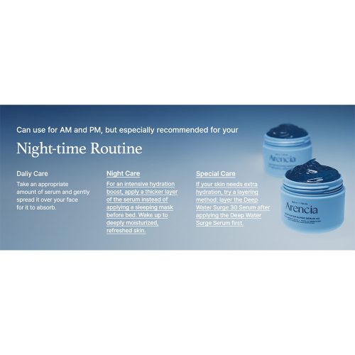سرم هیالورونیک اسید PDRN و سراماید آرنسیا آبرسان عمقی و تسکین دهنده Arencia Deep Water Surge Serum
