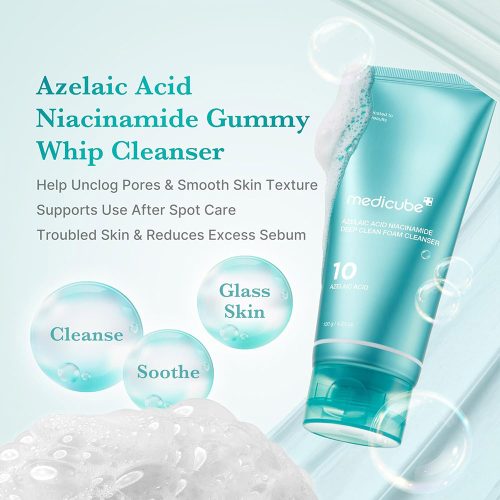 فوم شوینده آزلائیک اسید و نیاسینامید آنوا روشن کننده و تسکین دهنده پوست Medicube Azelaic Acid Niacinamide Deep Clean Foam Cleanser