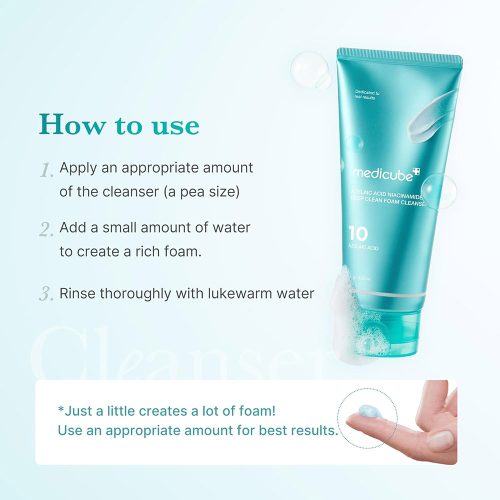 فوم شوینده آزلائیک اسید و نیاسینامید آنوا روشن کننده و تسکین دهنده پوست Medicube Azelaic Acid Niacinamide Deep Clean Foam Cleanser
