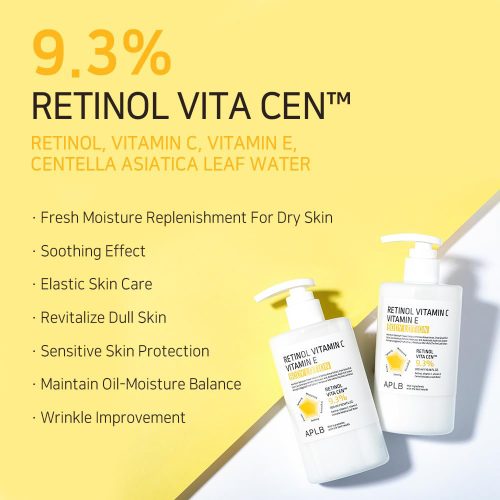لوسیون بدن رتینول ویتامین E و سی APLB ضد چروک و روشن کننده APLB Retinol Vitamin C Vitamin E Body Lotion