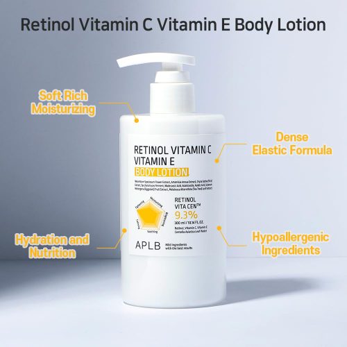 لوسیون بدن رتینول ویتامین E و سی APLB ضد چروک و روشن کننده APLB Retinol Vitamin C Vitamin E Body Lotion