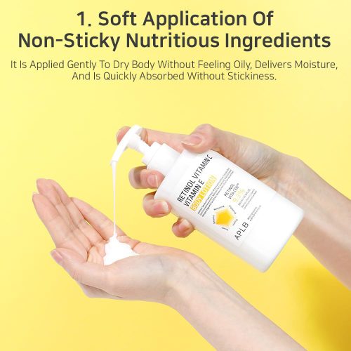 لوسیون بدن رتینول ویتامین E و سی APLB ضد چروک و روشن کننده APLB Retinol Vitamin C Vitamin E Body Lotion