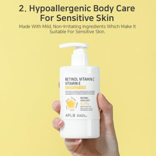 لوسیون بدن رتینول ویتامین E و سی APLB ضد چروک و روشن کننده APLB Retinol Vitamin C Vitamin E Body Lotion