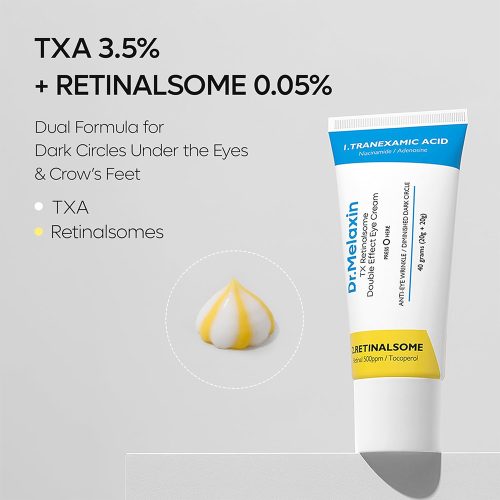 کرم دور چشم ترانگزامیک اسید و رتینال دکتر ملاکسین ضد چروک و روشن کننده قوی Dr.Melaxin TX Retinalsome Double Effect Eye Cream