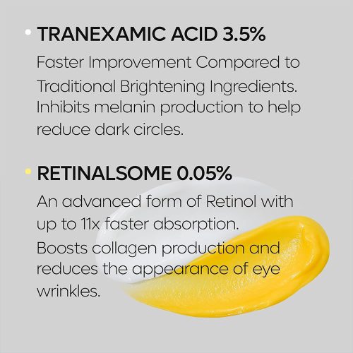 کرم دور چشم ترانگزامیک اسید و رتینال دکتر ملاکسین ضد چروک و روشن کننده قوی Dr.Melaxin TX Retinalsome Double Effect Eye Cream