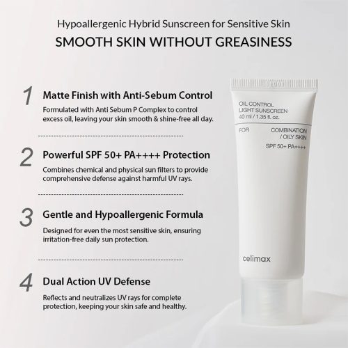 کرم ضد آفتاب کنترل چربی سلیمکس Celimax Oil Control Light Sunscreen