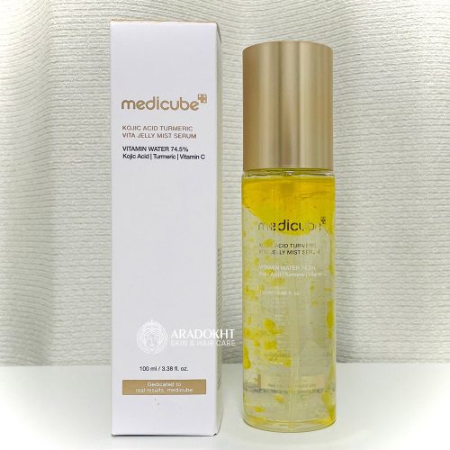 میست سرم ژلی کوجیک اسید و زردچوبه مدی کیوب روشن کننده و تسکین دهنده پوست Medicube Kojic Acid Turmeric Vita Jelly Mist Serum