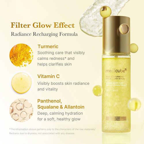 میست سرم ژلی کوجیک اسید و زردچوبه مدی کیوب روشن کننده و تسکین دهنده پوست Medicube Kojic Acid Turmeric Vita Jelly Mist Serum