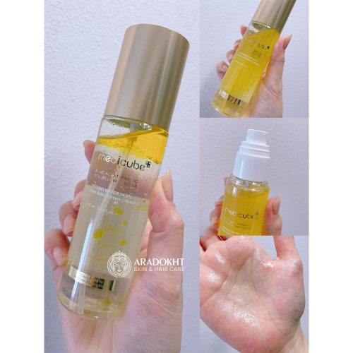میست سرم ژلی کوجیک اسید و زردچوبه مدی کیوب روشن کننده و تسکین دهنده پوست Medicube Kojic Acid Turmeric Vita Jelly Mist Serum