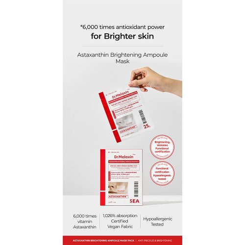پک ماسک ورقه ای روشن کننده آستاگزانتین و ترانگزامیک اسید دکتر ملاکسین Dr.Melaxin TX-Astaxanthin Brightening Serum Mask Set