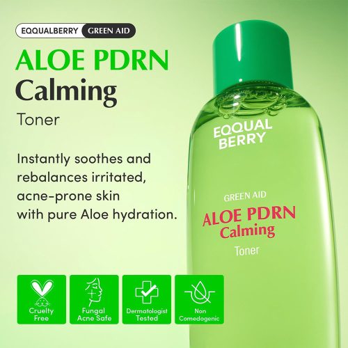 تونر PDRN آلوئه ورا اکوال بری تسکین دهنده و ترمیم کننده پوست EQQUALBERRY Aloe PDRN Calming Toner