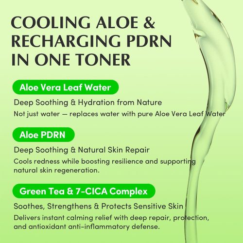 تونر PDRN آلوئه ورا اکوال بری تسکین دهنده و ترمیم کننده پوست EQQUALBERRY Aloe PDRN Calming Toner