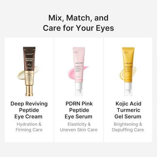 سرم ژلی دور چشم کوجیک اسید و زردچوبه مدی کیوب ضد پف و روشن کننده Medicube Kojic Acid Turmeric Vita Eye Gel Serum