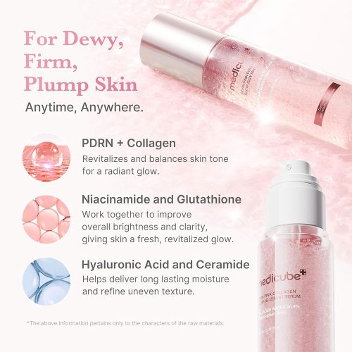 میست سرم ژلی PDRN و کلاژن مدی کیوب روشن کننده و جوانساز پوست Medicube PDRN Pink Collagen Glow Jelly Mist Serum