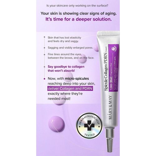 کرم اسپیکول کلاژن و PDRN مری اند می ضد چروک و ترمیم کننده پوست Mary & May Spicule Collagen PDRN Cream