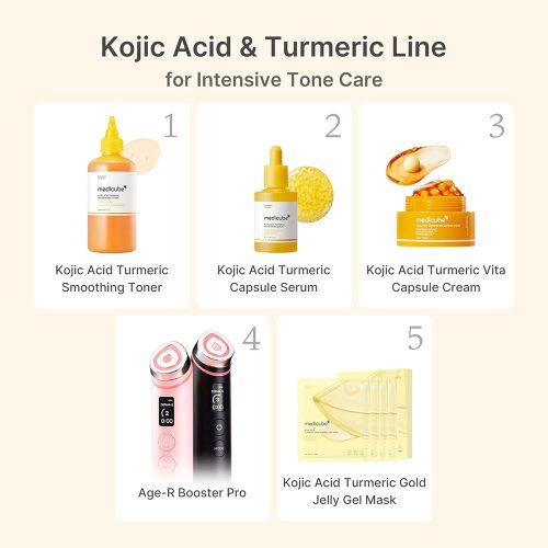 کرم کپسولی کوجیک اسید و زردچوبه مدی کیوب روشن کننده و تسکین دهنده قوی پوست Medicube Kojic Acid Turmeric Vita Capsule Cream