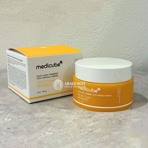 کرم کپسولی کوجیک اسید و زردچوبه مدی کیوب روشن کننده و تسکین دهنده قوی پوست Medicube Kojic Acid Turmeric Vita Capsule Cream