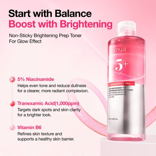 تونر بوستر ترانگزامیک اسید و نیاسینامید آنوا ضد لک و روشن کننده پوست Anua Niacinamide TXA Brightening Booster Toner