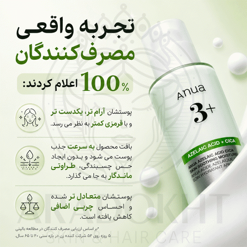 لوسیون مرطوب کننده آزلائیک اسید و سیکا آنوا تسکین دهنده، ضد جوش و ضد التهاب Anua Azelaic Acid Cica Skin Soothing Moisturizer