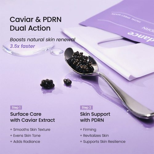 ماسک ورقه ای PDRN و خاویار بایودنس ضد چروک درخشان کننده و آبرسان پوست BIODANCE Rejuvenating Caviar PDRN Real Deep Mask