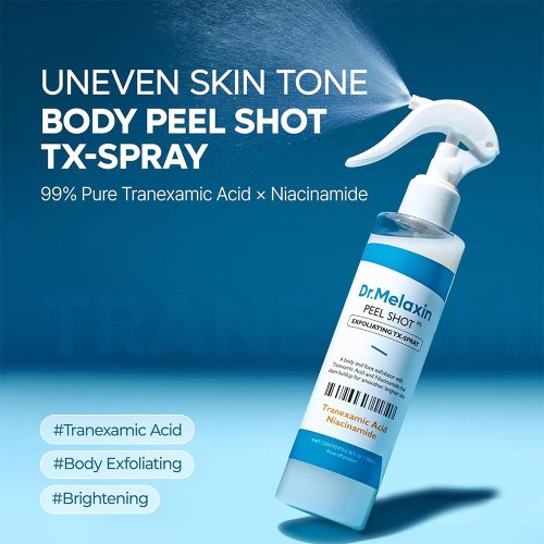 اسپری پیل شات بدن ترانگزامیک اسید دکتر ملاکسین روشن کننده و لایه بردار ملایم Dr.Melaxin Peel Shot Exfoliating TX-Spray