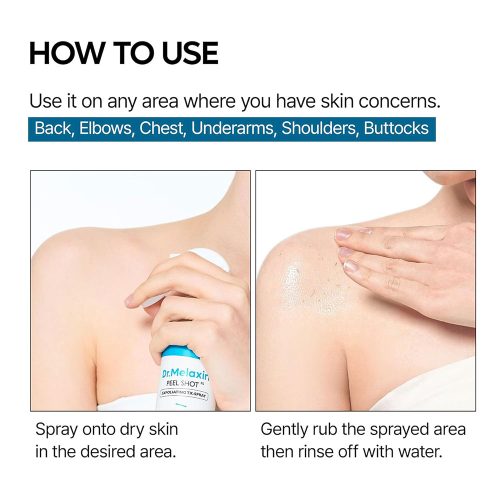 اسپری پیل شات بدن ترانگزامیک اسید دکتر ملاکسین روشن کننده و لایه بردار ملایم Dr.Melaxin Peel Shot Exfoliating TX-Spray