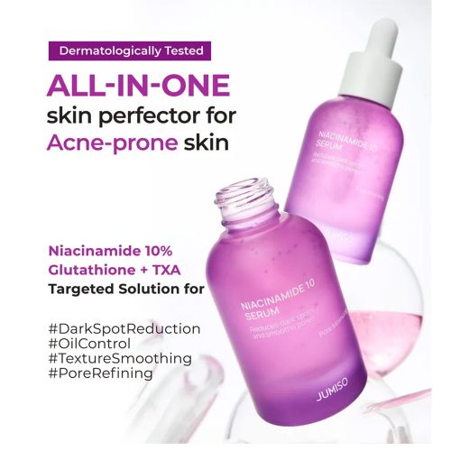 سرم نیاسینامید 10 درصد جومیسو روشن کننده، کنترل چربی و منافذ پوست JUMISO Niacinamide 10 Serum