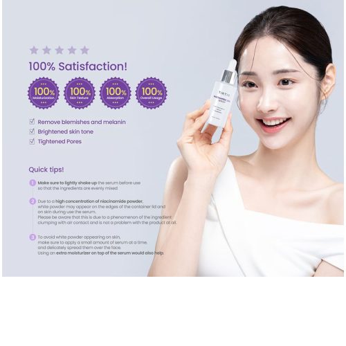 سرم نیاسینامید 20 درصد تیر تیر روشن کننده، کنترل چربی و منافذ پوست TIRTIR Niacinamide 20% Serum