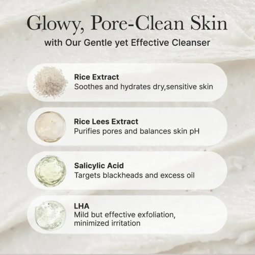 شوینده برنج آرنسیا کنترل منافذ، ضد جوش و روشن کننده Arencia Rice + LHA Pore Control Rice Cake Cleanser