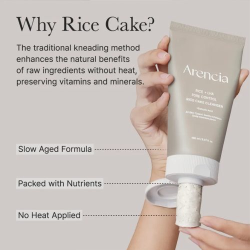 شوینده برنج آرنسیا کنترل منافذ، ضد جوش و روشن کننده Arencia Rice + LHA Pore Control Rice Cake Cleanser