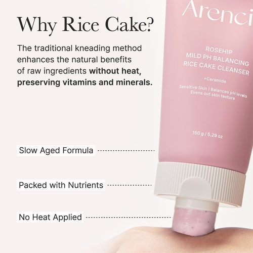 شوینده رزهیپ آرنسیا متعادل کننده PH و تقویت سد دفاعی پوست Arencia Rosehip Mild pH Balancing Rice Cake Cleanser