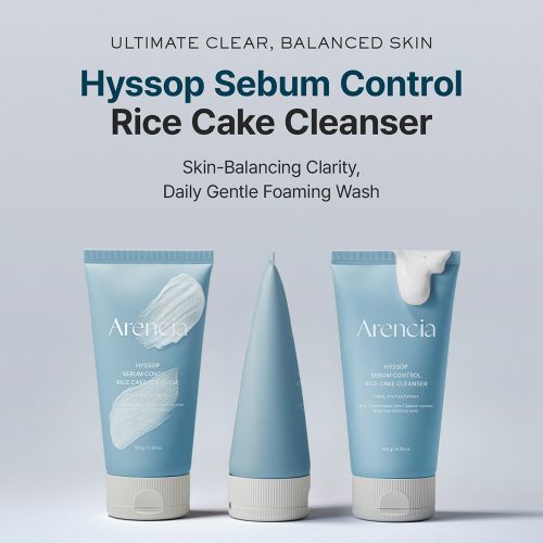شوینده کنترل چربی و منافذ زوفا آرنسیا Arencia Hyssop Sebum Control Rice Cake Cleanser