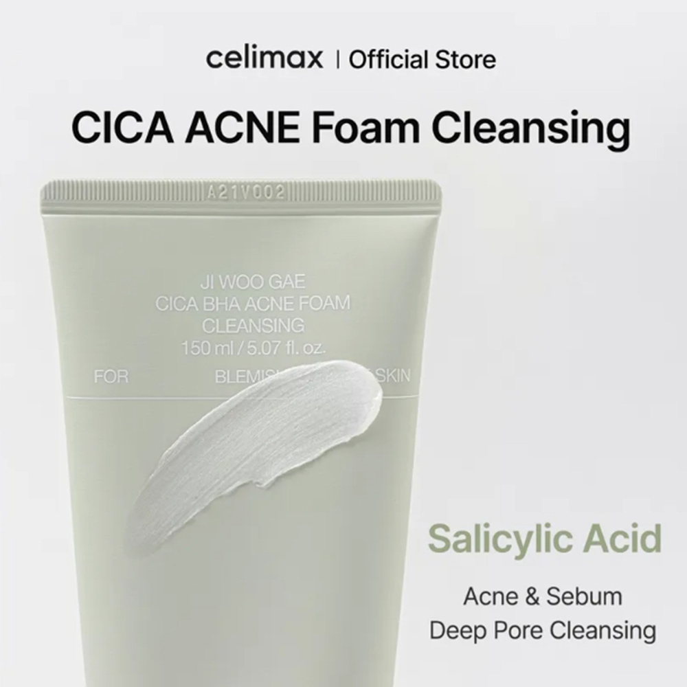 فوم ضد جوش و آکنه سالیسیلیک اسید و سیکا سلیمکس Celimax Ji.Woo.Gae Cica BHA Acne Foam Cleansing
