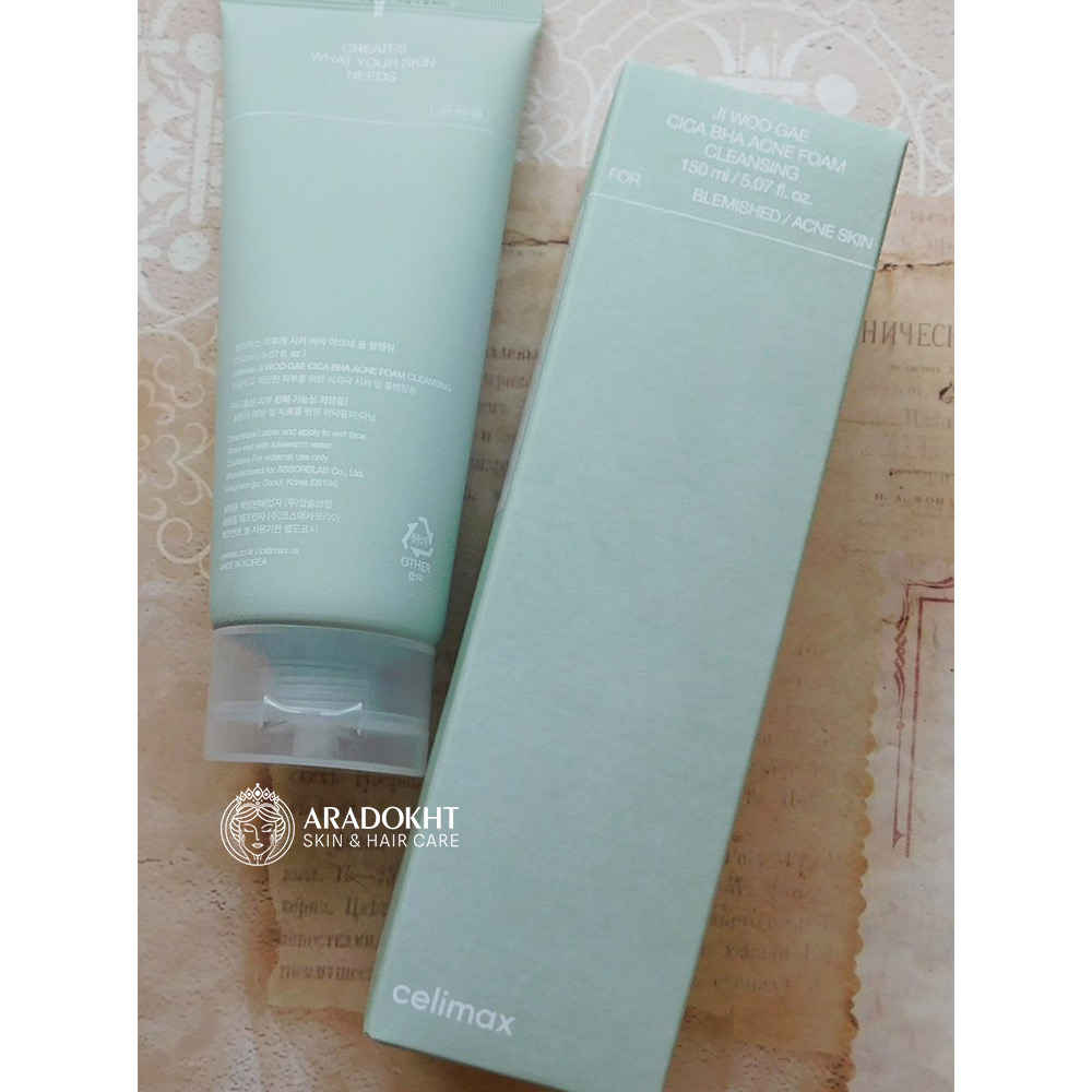 فوم ضد جوش و آکنه سالیسیلیک اسید و سیکا سلیمکس Celimax Ji.Woo.Gae Cica BHA Acne Foam Cleansing