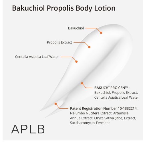 لوسیون بدن باکوچیول و پروپولیس APLB ضد چروک، ترمیم کننده و آبرسان پوست APLB Bakuchiol Propolis Body Lotion