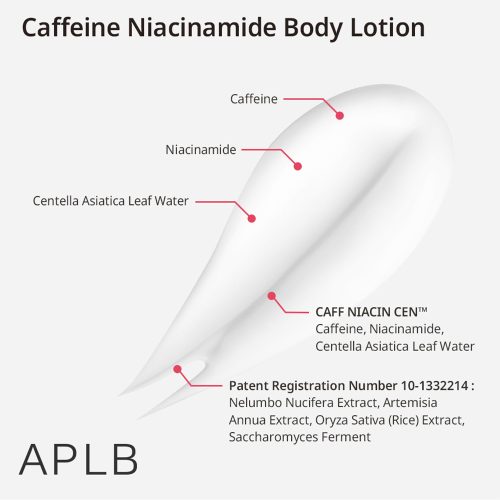 لوسیون بدن کافئین و نیاسینامید APLB ضدلک و روشن کننده پوست APLB Caffeine Niacinamide Body Lotion