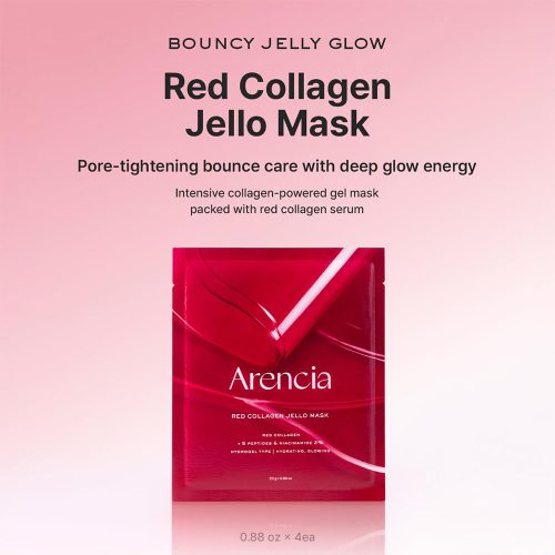 ماسک ژلی کلاژن قرمز آرنسیا آبرسان، ضد چروک و تقویت سد دفاعی پوست Arencia Red Collagen Jello Mask Set