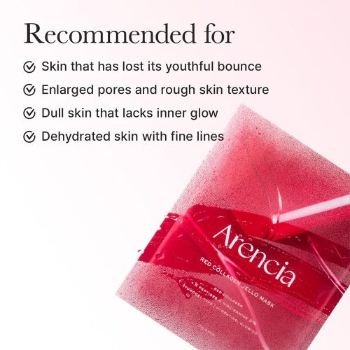 ماسک ژلی کلاژن قرمز آرنسیا آبرسان، ضد چروک و تقویت سد دفاعی پوست Arencia Red Collagen Jello Mask Set