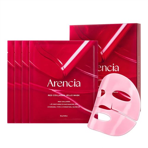 ماسک ژلی کلاژن قرمز آرنسیا آبرسان، ضد چروک و تقویت سد دفاعی پوست Arencia Red Collagen Jello Mask Set