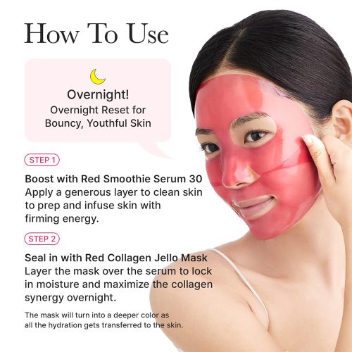 ماسک ژلی کلاژن قرمز آرنسیا آبرسان، ضد چروک و تقویت سد دفاعی پوست Arencia Red Collagen Jello Mask Set