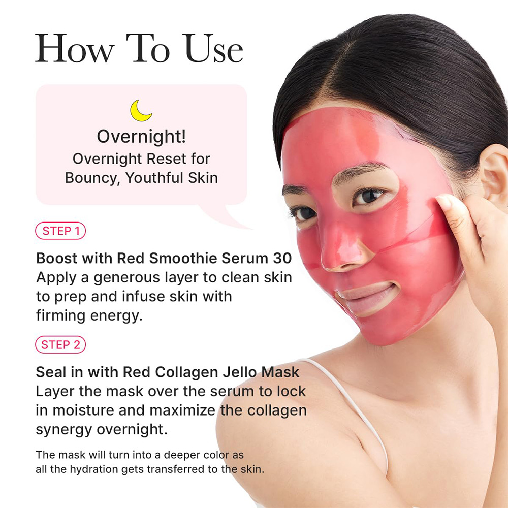 ماسک ژلی کلاژن قرمز آرنسیا آبرسان، ضد چروک و تقویت سد دفاعی پوست Arencia Red Collagen Jello Mask Set