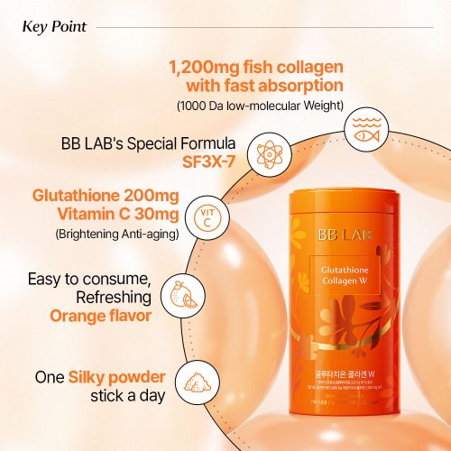 مکمل خوراکی گلوتاتیون کلاژن W بی بی لب روشن کننده و جوانساز پوست BB LAB Glutathione Collagen W
