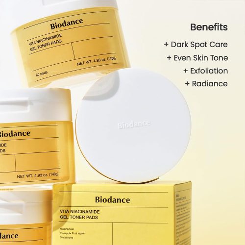 پد تونر ژلی ویتا نیاسینامید بایودنس ضد لک و روشن کننده پوست Biodance Vita Niacinamide Gel Toner Pads