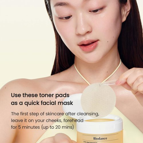 پد تونر ژلی ویتا نیاسینامید بایودنس ضد لک و روشن کننده پوست Biodance Vita Niacinamide Gel Toner Pads
