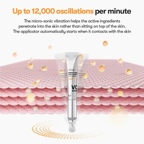 کرم دور چشم روشن کننده ویبره دار ویتا لایت ریدل شات وی تی کازمتیک VT REEDLE SHOT VITA-LIGHT EYE CREAM