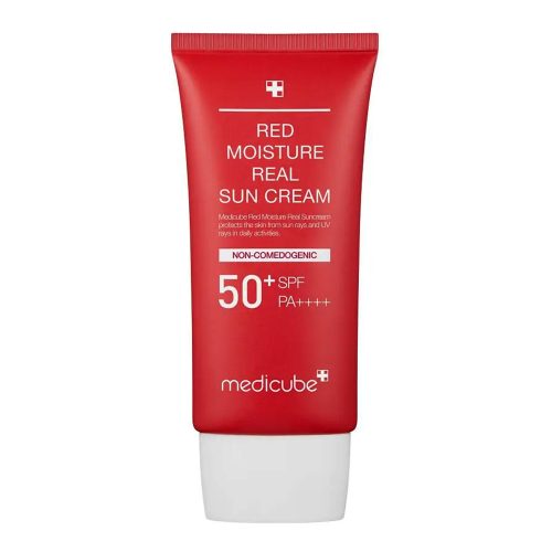 کرم ضد آفتاب مرطوب کننده و تسکین دهنده مدی کیوب Medicube Red Moisture Real Sun Cream