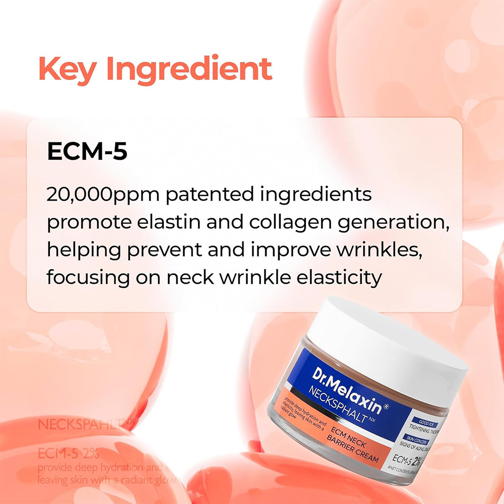کرم گردن دکتر ملاکسین مدل سراماید و ECM ضد چروک قوی و روشن کننده پوست Dr.Melaxin Necksphalt ECM Ceramide Neck Cream